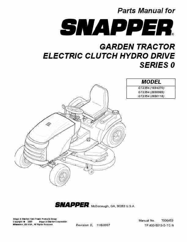 Snapper Lawn Mower GT2354 (1694370)-page_pdf